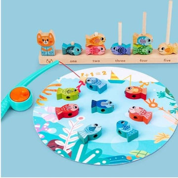 Children Fun Fishing Toy Magnetic Set with Number cards(Outer Box Damage)