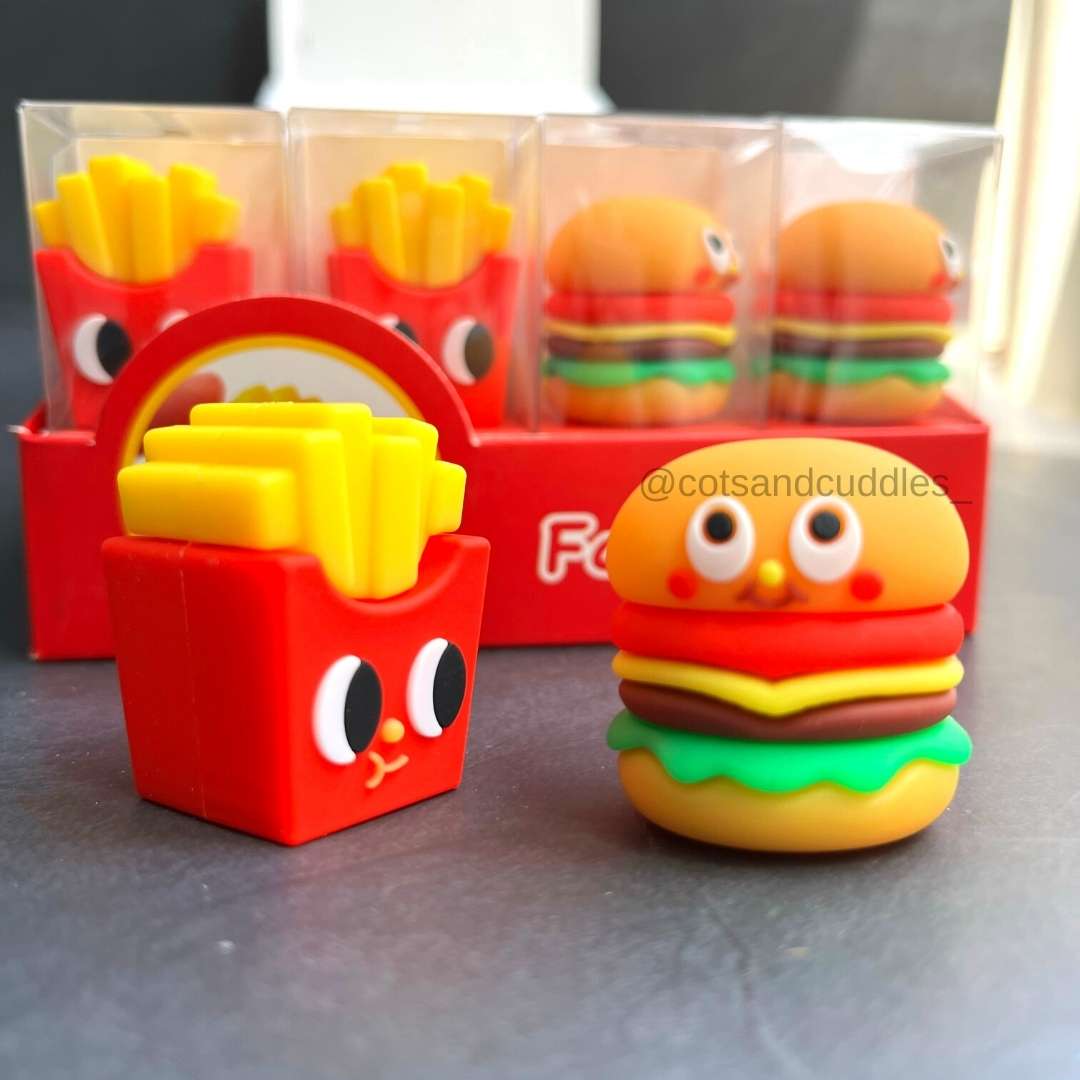 Cute 3D Fast food shape kids sharpener  | pack of 2