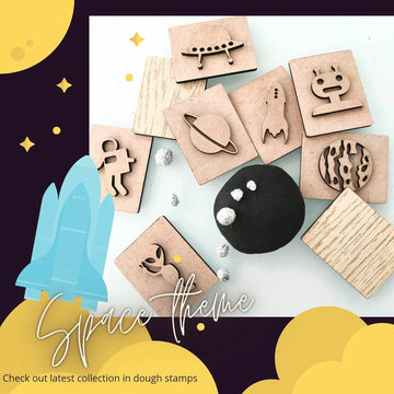 Space Theme Play Dough Stamp Set of 9