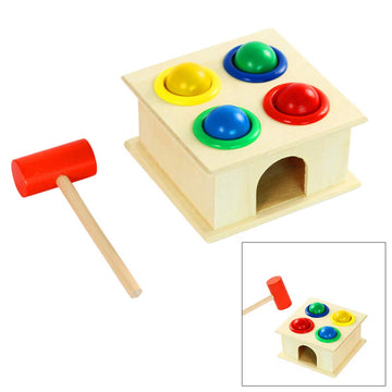 Wooden Hamster Game Toy Hammering Ball