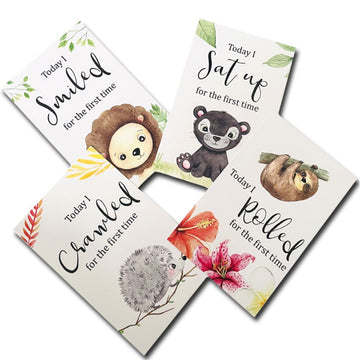 Jungle Safari Theme Baby Milestone Cards - Pack of 32