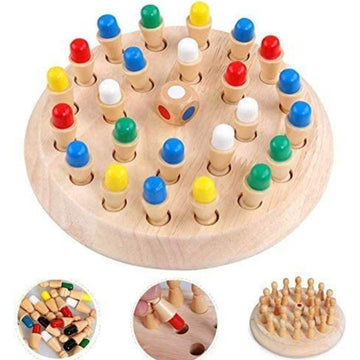 Wooden Memory Matchstick Chess Game, Multicolor Kids Intelligence Game
