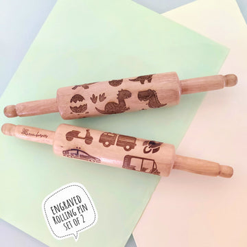 Rolling Pin Combo (Vehicle & Dino) – Set of 2