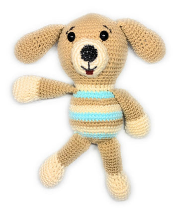 Cute Handmade Cotton Dog Crochet Squishy Soft Toy for Kids & Toddlers Baby