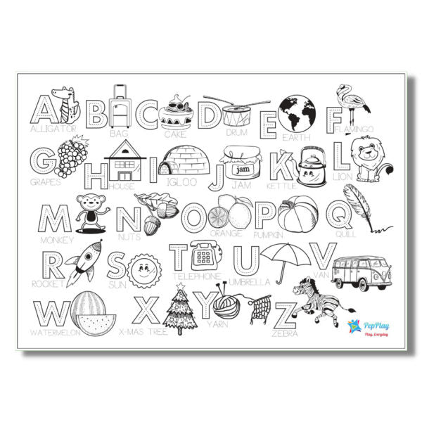 Uppercase Alphabet Educational Placemat with A3 Size 1 Reusable Placem