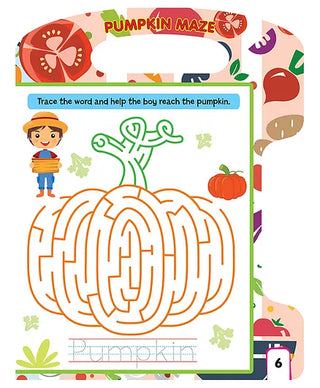 Vegetables Write and Wipe Book With Free Pen for Kids