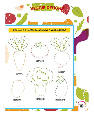 Vegetables Write and Wipe Book With Free Pen for Kids