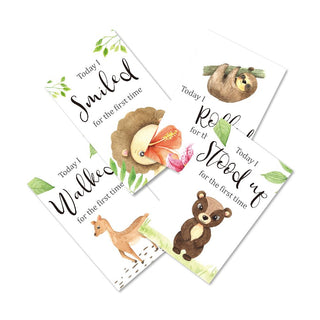 Jungle Safari Theme Baby Milestone Cards - Pack of 32