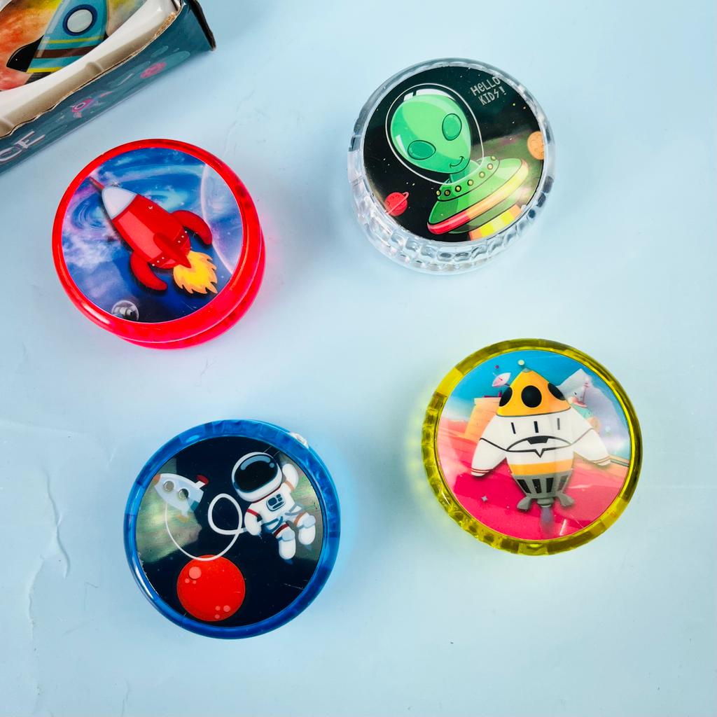 Glowing LED High Speed Space Theme Yoyo Toy for Kids (Random Colour)