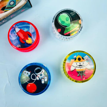 Glowing LED High Speed Space Theme Yoyo Toy for Kids (Random Colour)