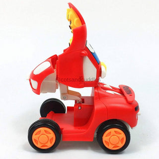 Premium quality Pull Back Racing Car to Transformer Robot Toy for Kids (Random color)