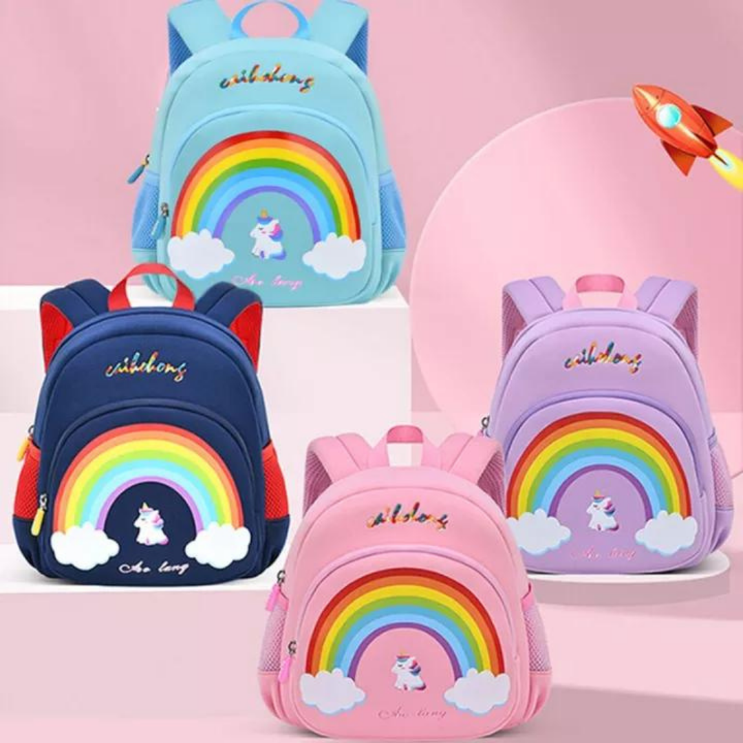3D Unicorn Design Large Capacity School Bags with Slip Over Buckle for