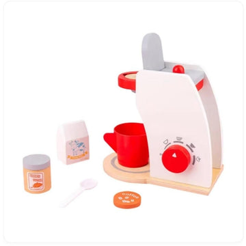 Wooden Coffee Machine Toys Kids Simulation Coffee Maker Pretend Playsets Coffee