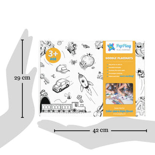 Uppercase Alphabet Educational Placemat with A3 Size 1 Reusable Placemats, 10 water-based sketch pens and pencil with eraser.