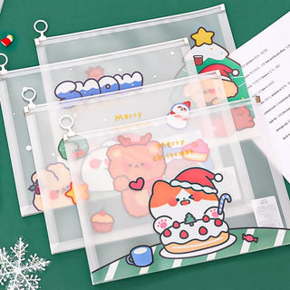 A4 Size Christmas Themed Zipper folder