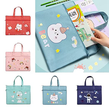 Multipurpose Portable Students Handbags, High Capacity Tote Bag, Durable Books Bag, File Document Folders School Storage Organizer Bag