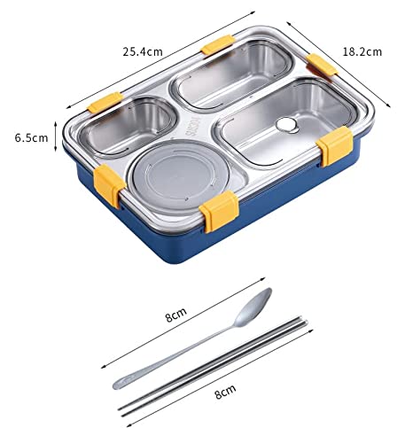 4 Compartment Insulated Lunch Box Stainless Steel Tiffin Box (Jumbo Size) (  850ml )