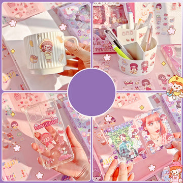 Cute DIY Girls Home and Other Accessories Theme Stickers for Art & Craft (Pack of 100) (Random)