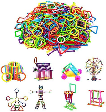 DIY Stick Toys Assembly Colorful Educational Building Smart City Blocks for Kids