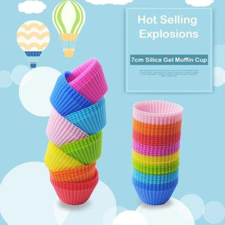 Silicone Reusable Muffin Cups - 3 pc random colors