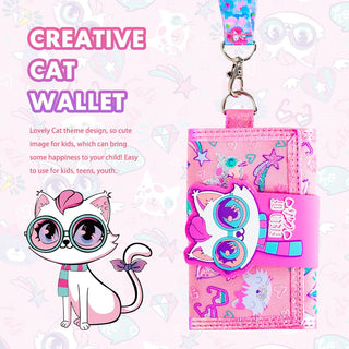 Premium Quality Colorful Theme Canvas Cross Body Clutch Wallet for Kids - One Zip Pocket for Cash and Cards, One Coin Pocket, and Adjustable Strap
