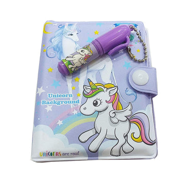 Cute Mini Unicorn Design Pocket Diary with Pen for Kids (Random Colour)