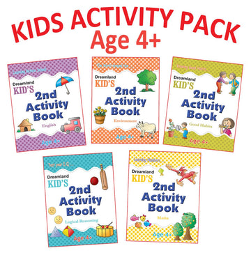 Kid's Activity Age 4+ - Pack of 5 (English, Maths, Environment, Good Habits, Logical Reasoning)
