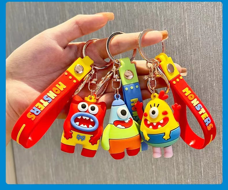 Premium Quality 3D Monster and Astronaut Keychain with (Self Adhesive Hook)