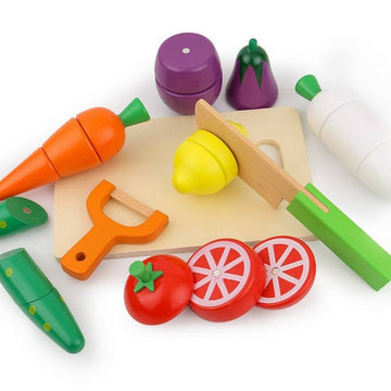 New wooden Cutting Vegetables Play Set Toy for Kids with Vegetables Knife and CuttingBoard for Kids