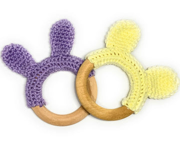 Cute Teether Ring with Cute Ears Crochet Toy For Kids (Pack of 2)