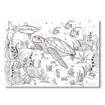 Doodle Placemats Set – Animal Series with A3 Size 2 Reusable Doodle Sheets, 8 Fine Tip & Wet Erase DIY Marker Pens