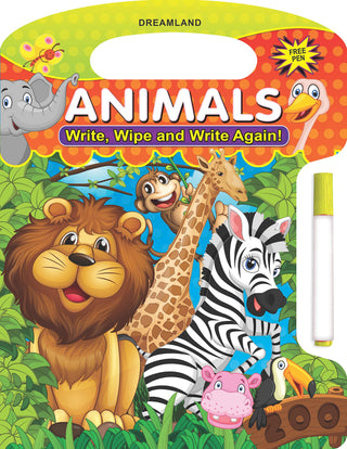 Animals Write and Wipe Book With Free Pen for Kids