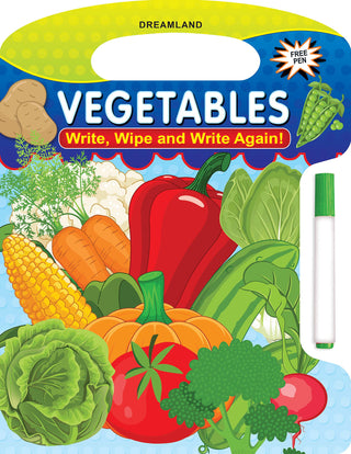 Vegetables Write and Wipe Book With Free Pen for Kids