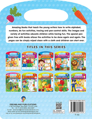 Vegetables Write and Wipe Book With Free Pen for Kids
