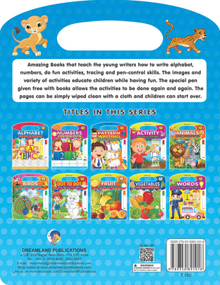 Animals Write and Wipe Book With Free Pen for Kids