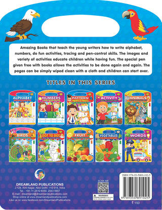 Birds Write and Wipe Book With Free Pen for Kids