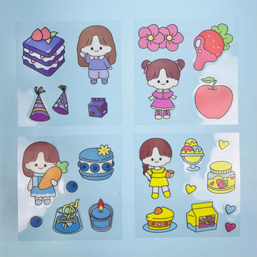 Cute DIY Girls Home Food and Other Accessories Theme Stickers for Art & Craft (Pack of 100)