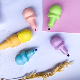 Ice Cream Cone Stackable Highlighter set