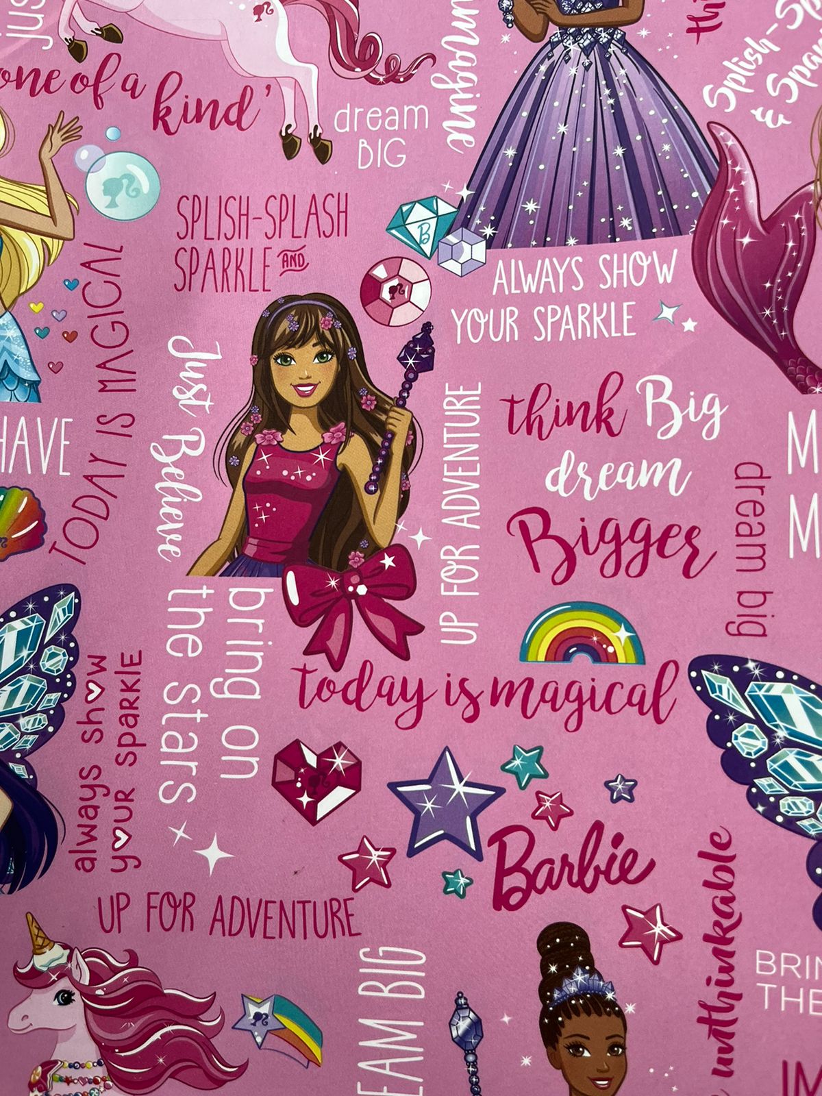Beautiful Colorful Barbie printed Gift Wrap- Set of 10