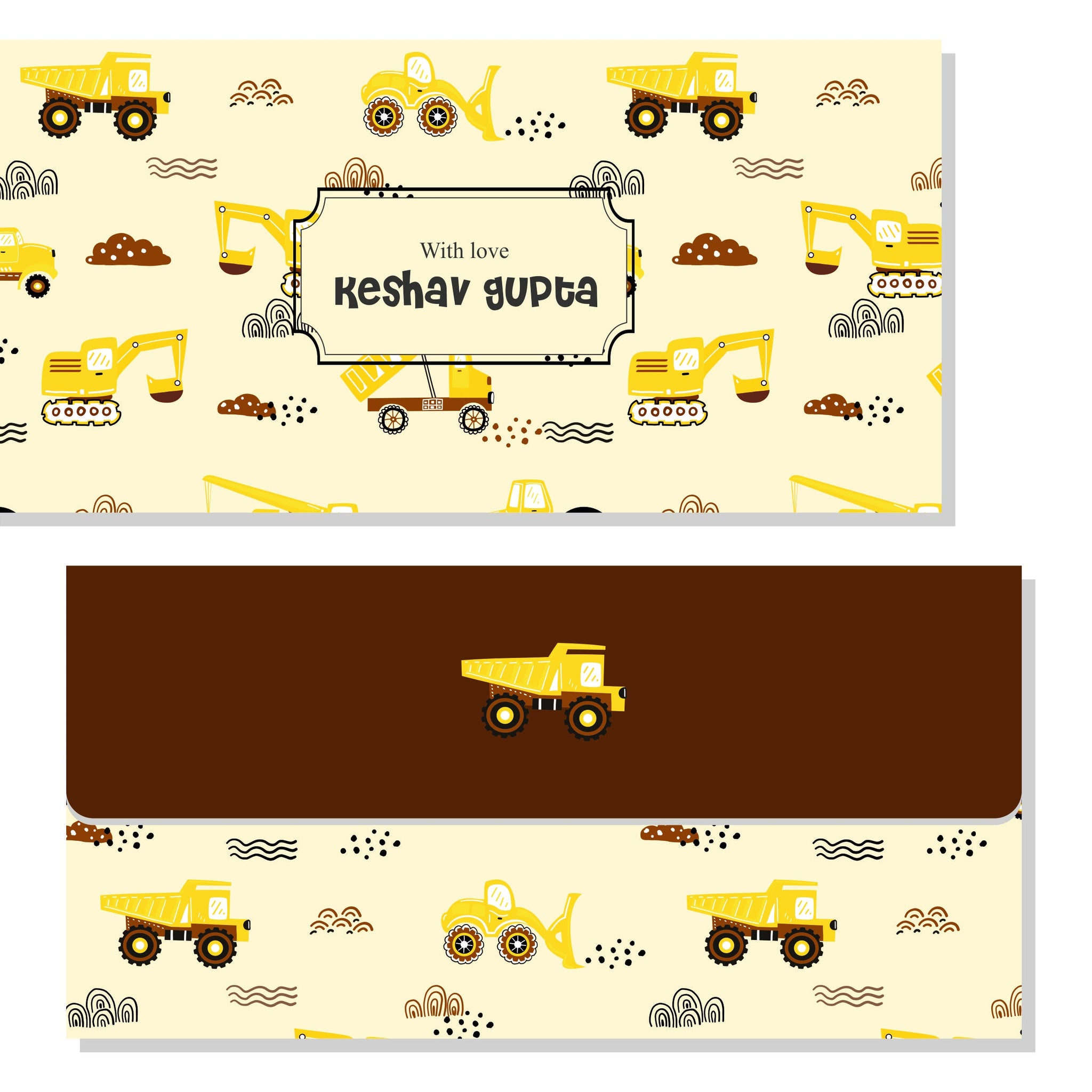 Personalized Envelope - Construction Vehicle (10pcs) (PREPAID ONLY)