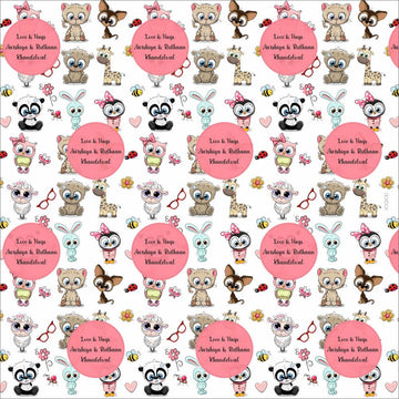Personalised Wrapping Paper - Cute Animals (10pcs) (PREPAID ONLY)