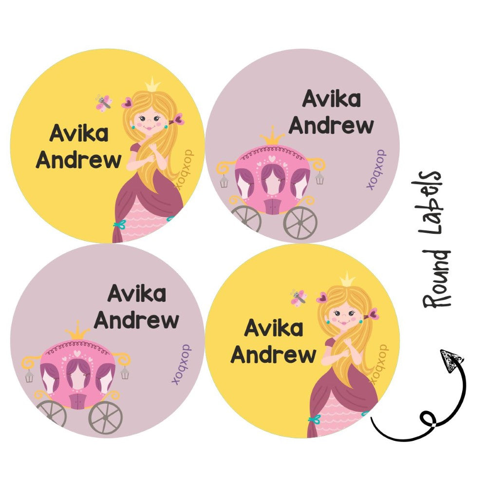 Round Water Proof Label - Cute Princess (70 Pcs) (PREPAID ONLY)