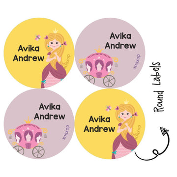 Round Water Proof Label - Cute Princess (70 Pcs) (PREPAID ONLY)