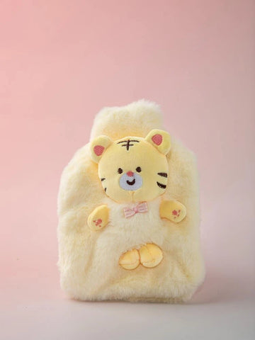 Cute Cartoon Plush Hot Water Bag With Pocket For Pain Relief(Mini Tiger)