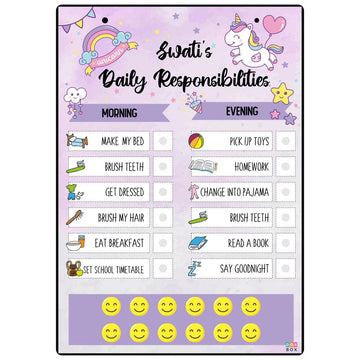 Daily Responsibility Chart - Unicorn
