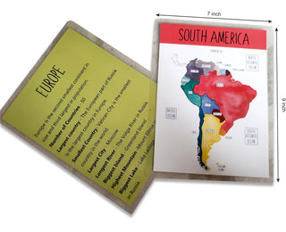 World continents and oceans Flahscards