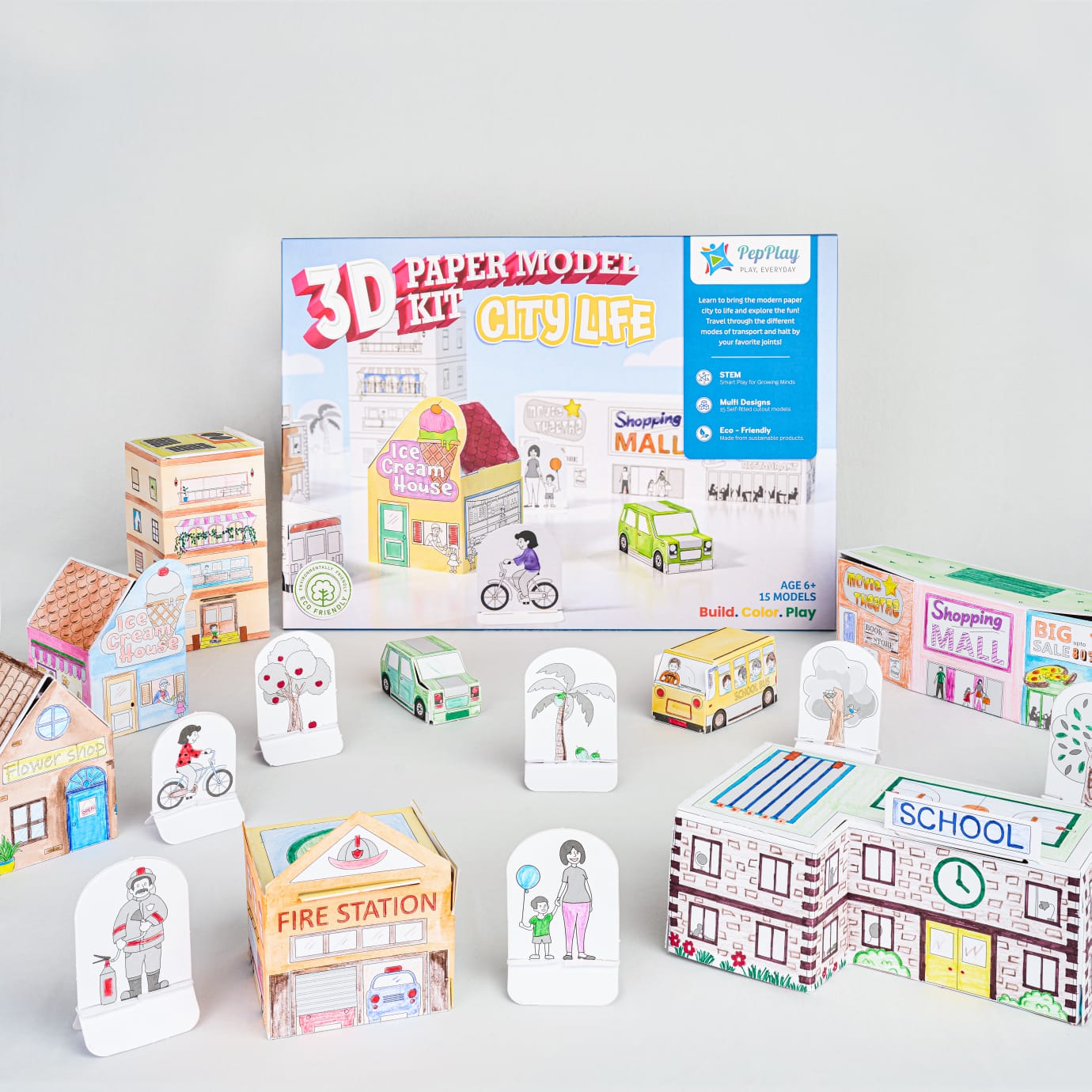 3D Paper Model Kit City Life | 3D Paper Kit | 3D Craft Kit For