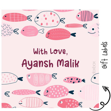 Gift Labels - Pink fish (24pcs) (PREPAID ONLY)