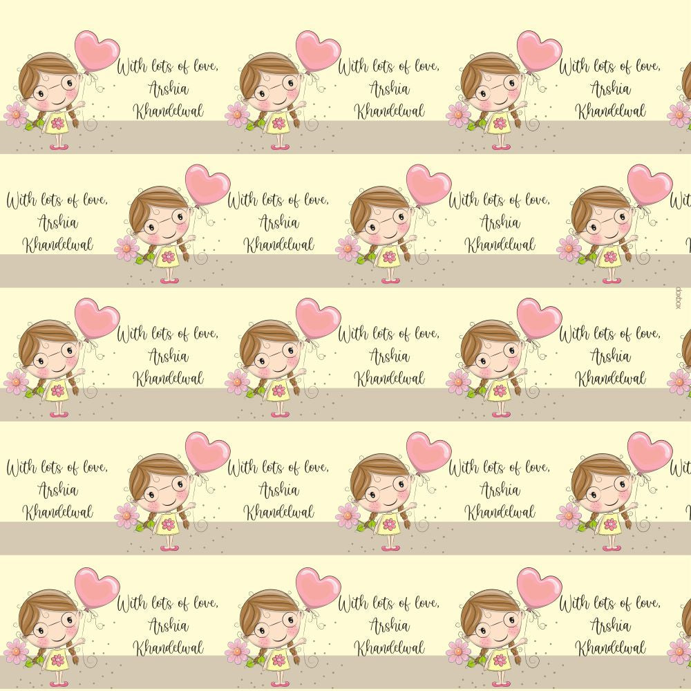 Personalised Wrapping Paper - Girl with Flower (10pcs) (PREPAID ONLY)