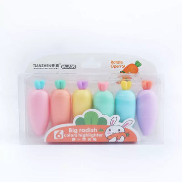 New Cute Pastel 6 Big Radish Color Highlighter